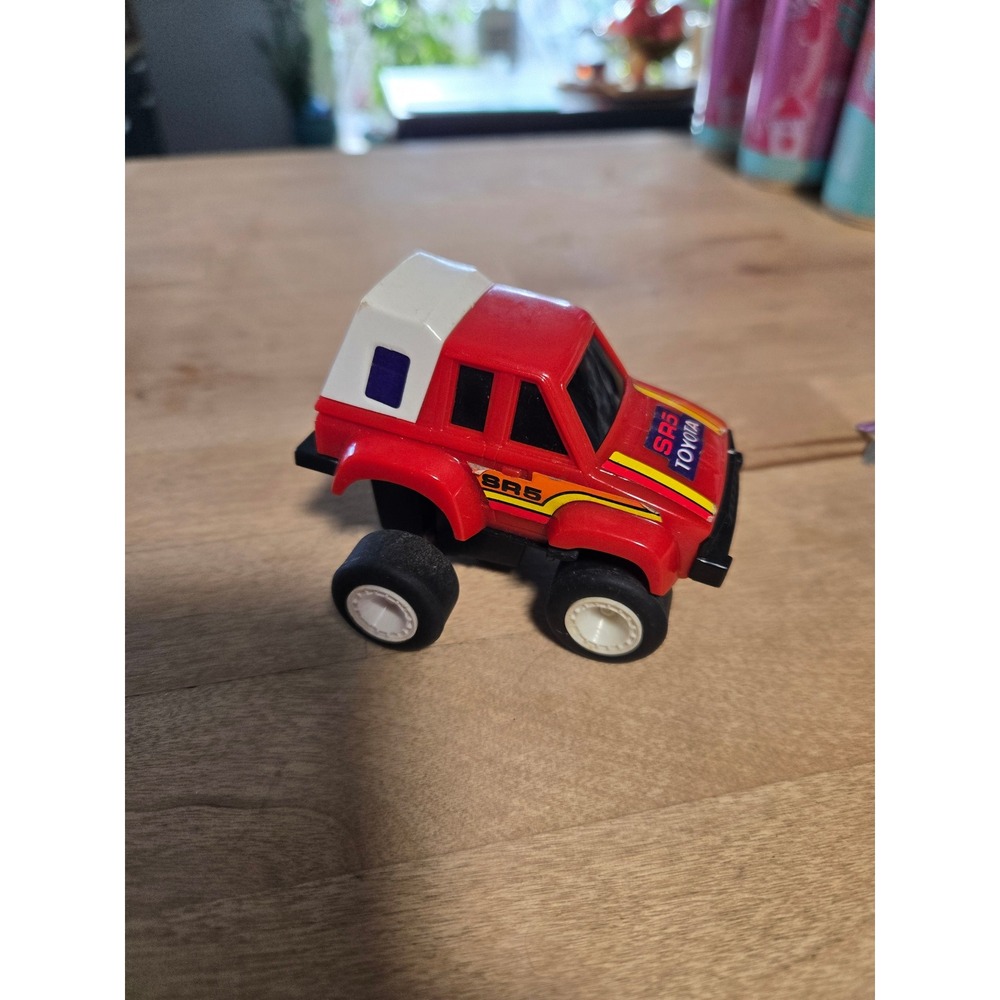 Vintage Shinsei Toyota‎ SR5 4x4 Monster Truck Red Plastic Toy Japan Retro Decals